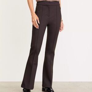 LOFT Versa Ponte Deluxe Flare Pants, 8 Petite Brown NWT
